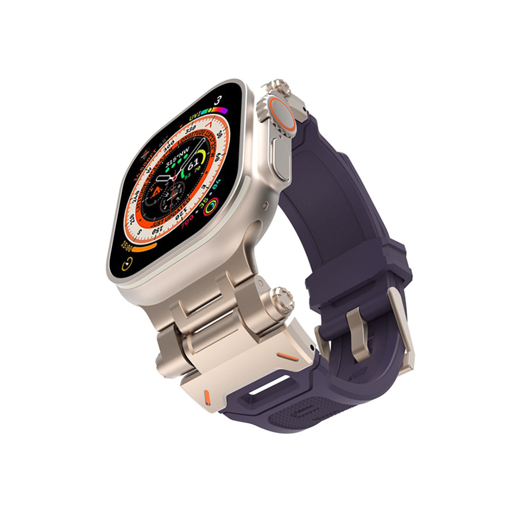 Pulseira Techsuit W064 para Apple Watch 49mm / 46mm / 45mm / 44mm / 42mm Series, Prateada Roxa