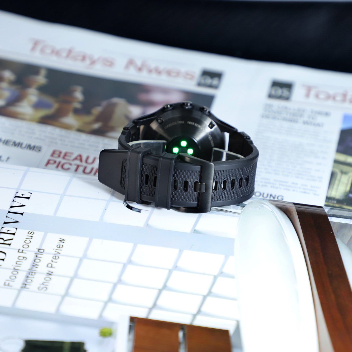 Cinta Techsuit W068 para Garmin Watch Fenix / Forerunner / Approach Series, 22mm, Laranja Preta