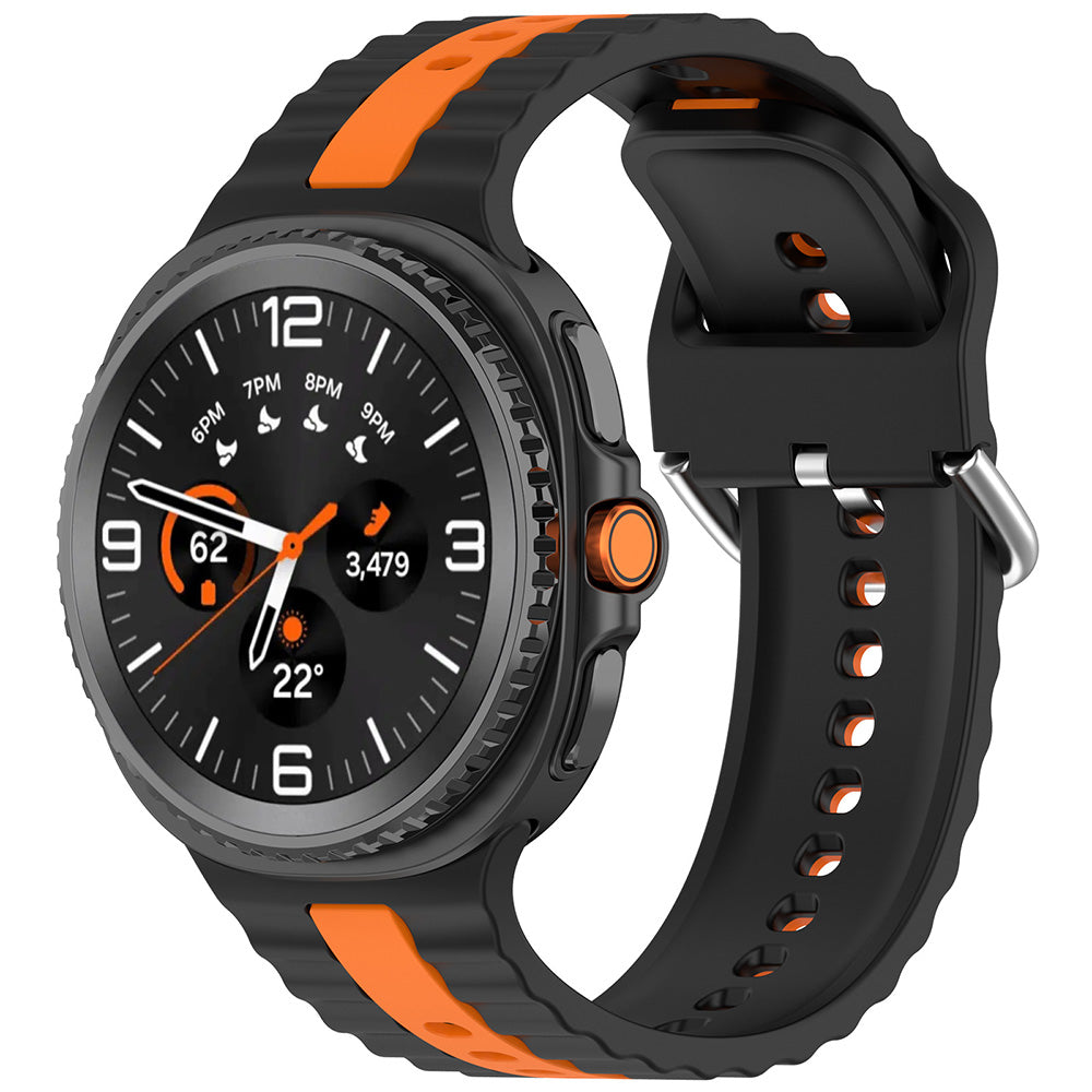 Pulseira Techsuit W078 para Samsung Galaxy Watch 8 Classic / Watch8 44mm / Watch 8 40mm, Preta Laranja