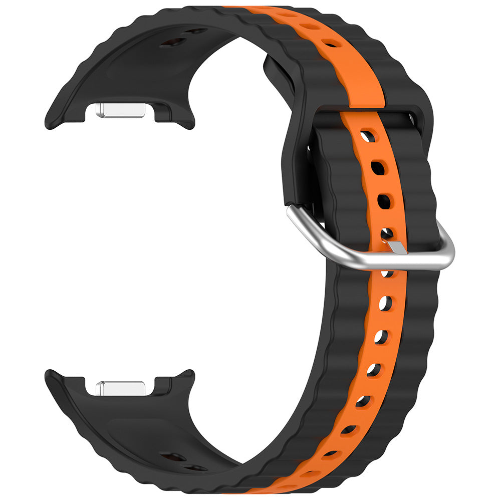 Pulseira Techsuit W078 para Samsung Galaxy Watch 8 Classic / Watch8 44mm / Watch 8 40mm, Preta Laranja