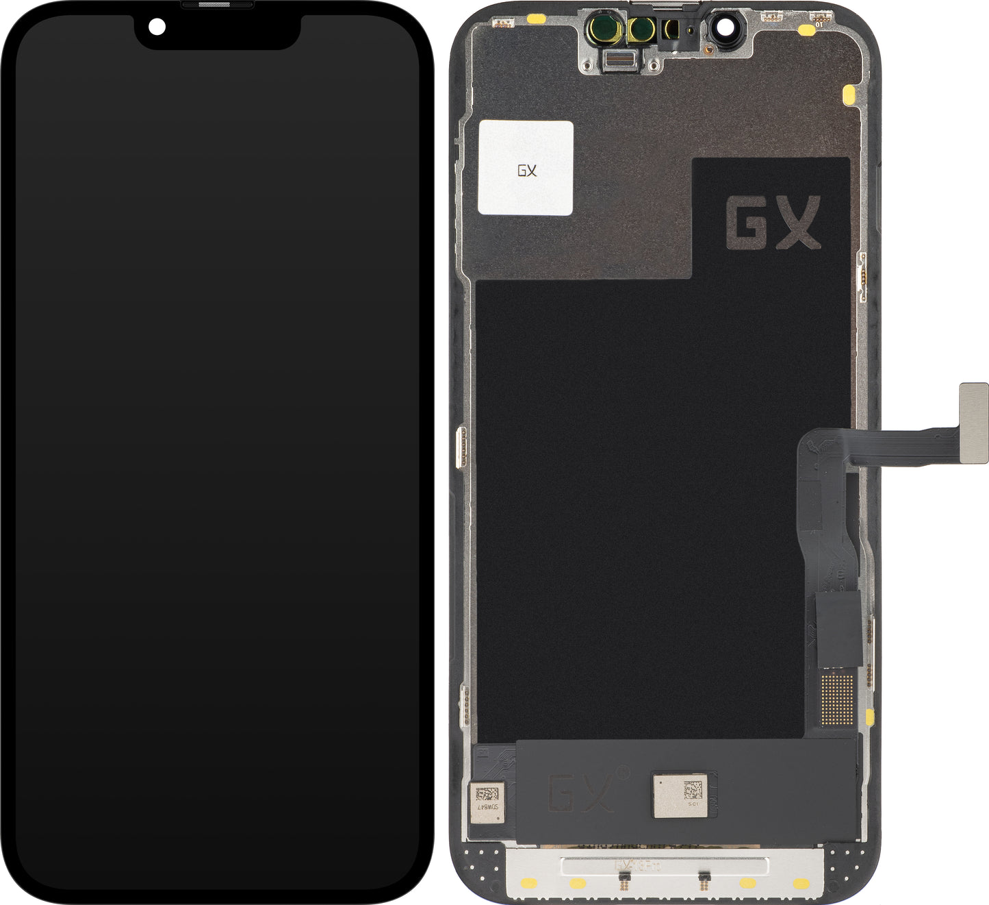 Ecrã tátil GX para Apple iPhone 13 Pro, com moldura, versão móvel OLED IC, preto