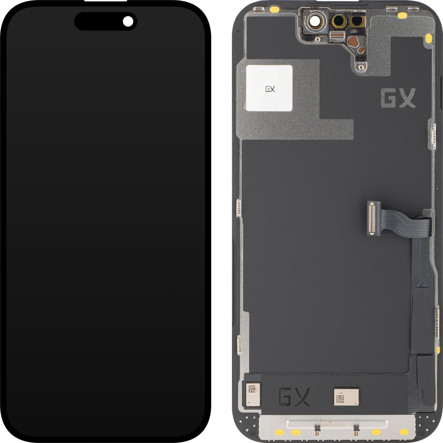 Ecrã tátil GX para Apple iPhone 14 Pro, com moldura, versão móvel OLED IC, preto