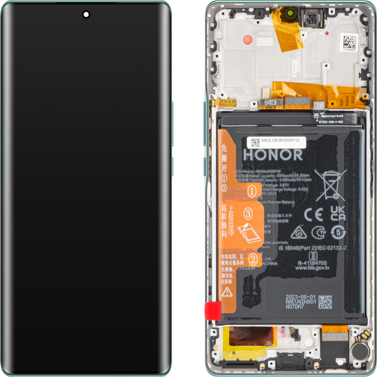 Ecrã tátil Ecrã tátil Honor Magic5 Lite, com moldura e bateria, verde esmeralda, Service Pack 0235AEMX