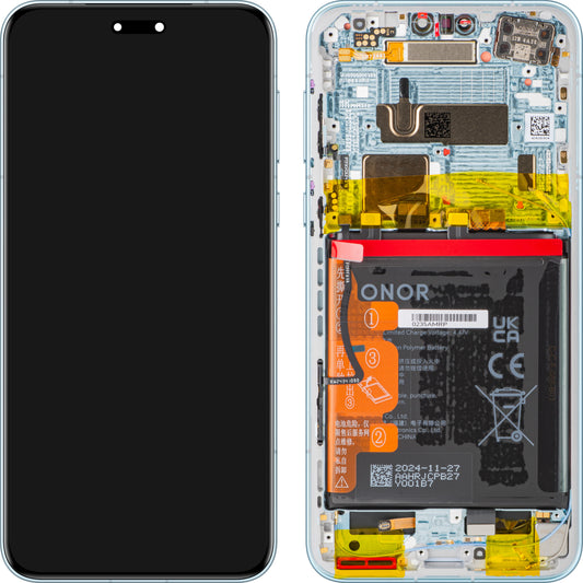 Display com Touchscreen Honor Magic7 Pro, com Moldura e Bateria, Azul (Breeze Blue), Service Pack 0235AMRP