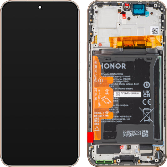 Ecrã com Touchscreen Honor 400, com Moldura e Bateria, Dourado (Desert Gold), Service Pack 0235APNQ