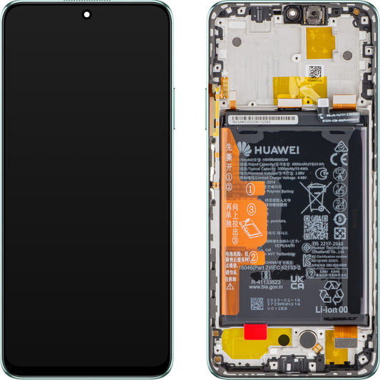 Visor com ecrã tátil Huawei nova Y90, com moldura e bateria, verde esmeralda, Service Pack 02355ARG