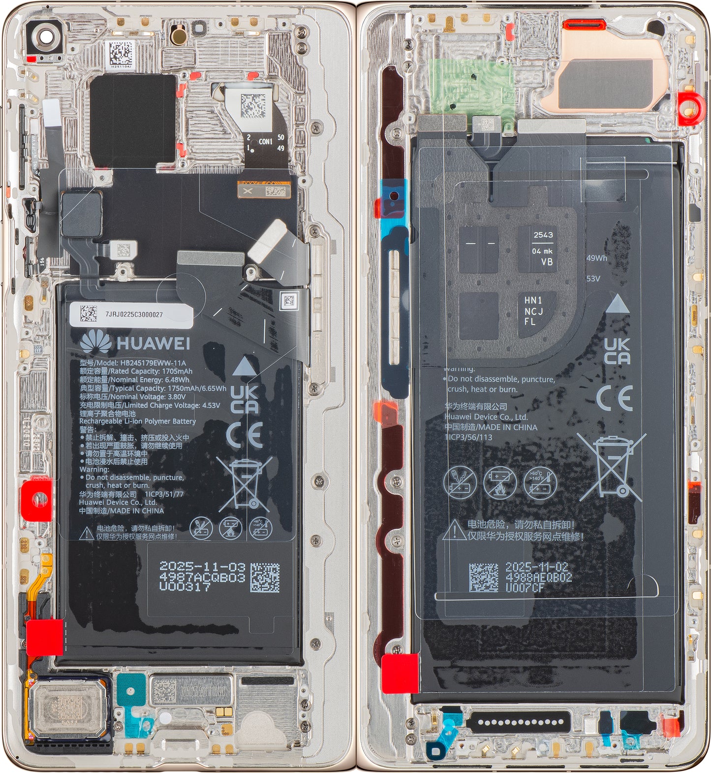 Display com Touchscreen Huawei Mate X7, com Moldura e Bateria, Dourado, Service Pack 02357JRJ