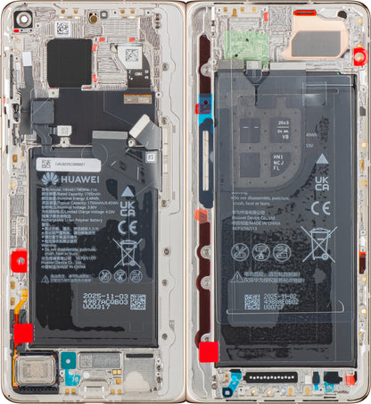Display com Touchscreen Huawei Mate X7, com Moldura e Bateria, Dourado, Service Pack 02357JRJ