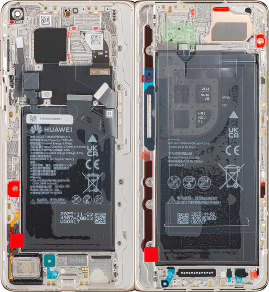 Display com Touchscreen Huawei Mate X7, com Moldura e Bateria, Dourado, Service Pack 02357JRJ