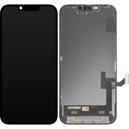Ecrã tátil JK para Apple iPhone 14, com moldura, versão OLED, preto