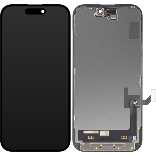 Ecrã tátil JK para Apple iPhone 15, com moldura, versão LCD In-Cell, preto 