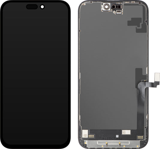 Display com Touchscreen JK para Apple iPhone 16 Plus, com Moldura, Versão LCD In-Cell IC Móvel, Preto