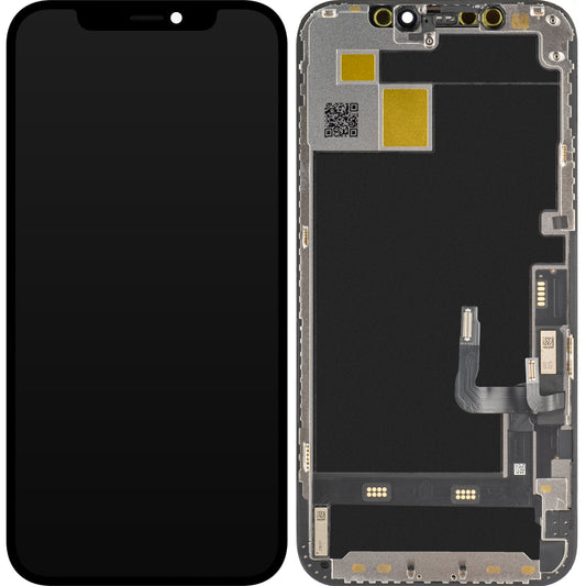 Ecrã tátil JK para Apple iPhone 12 / 12 Pro, com moldura, versão móvel OLED IC, preto