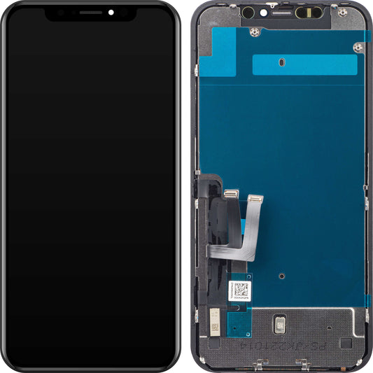 Ecrã tátil JK para Apple iPhone 11, com moldura, versão LCD In-Cell, preto