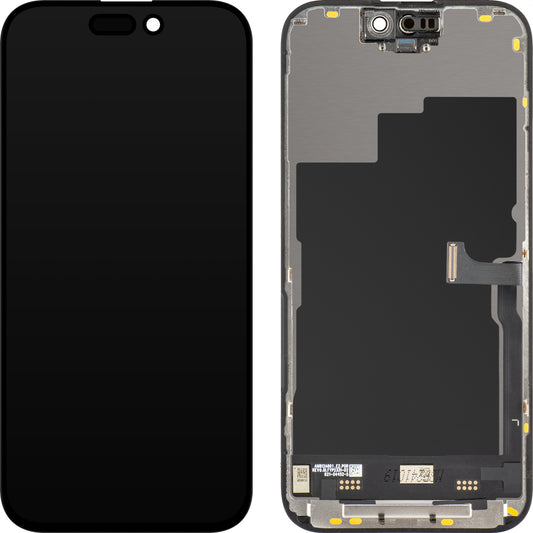 Display com Touchscreen JK para Apple iPhone 15 Pro, com Moldura, Versão LCD In-Cell IC Móvel, Preto