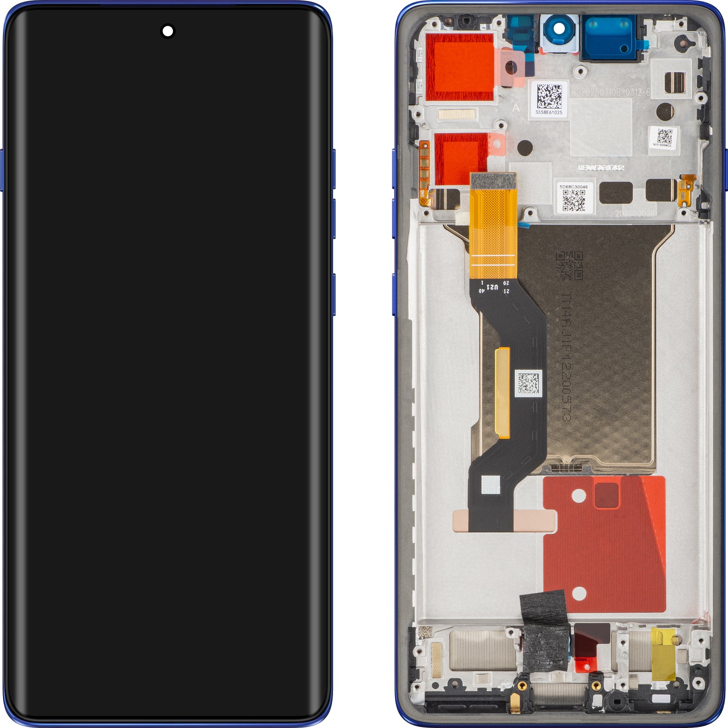 Display com Touchscreen Motorola Edge 60 Pro, com Moldura, Azul (Dazzling Blue), Service Pack 5D68C30046