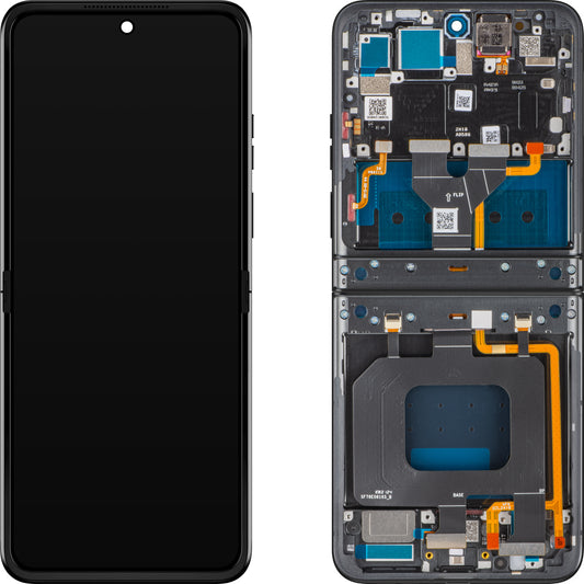 Display com Touchscreen Motorola Razr 2024 / Razr 50, com Moldura, Sub Inner, Cinza (Steel Wool), Service Pack 5D68C24806