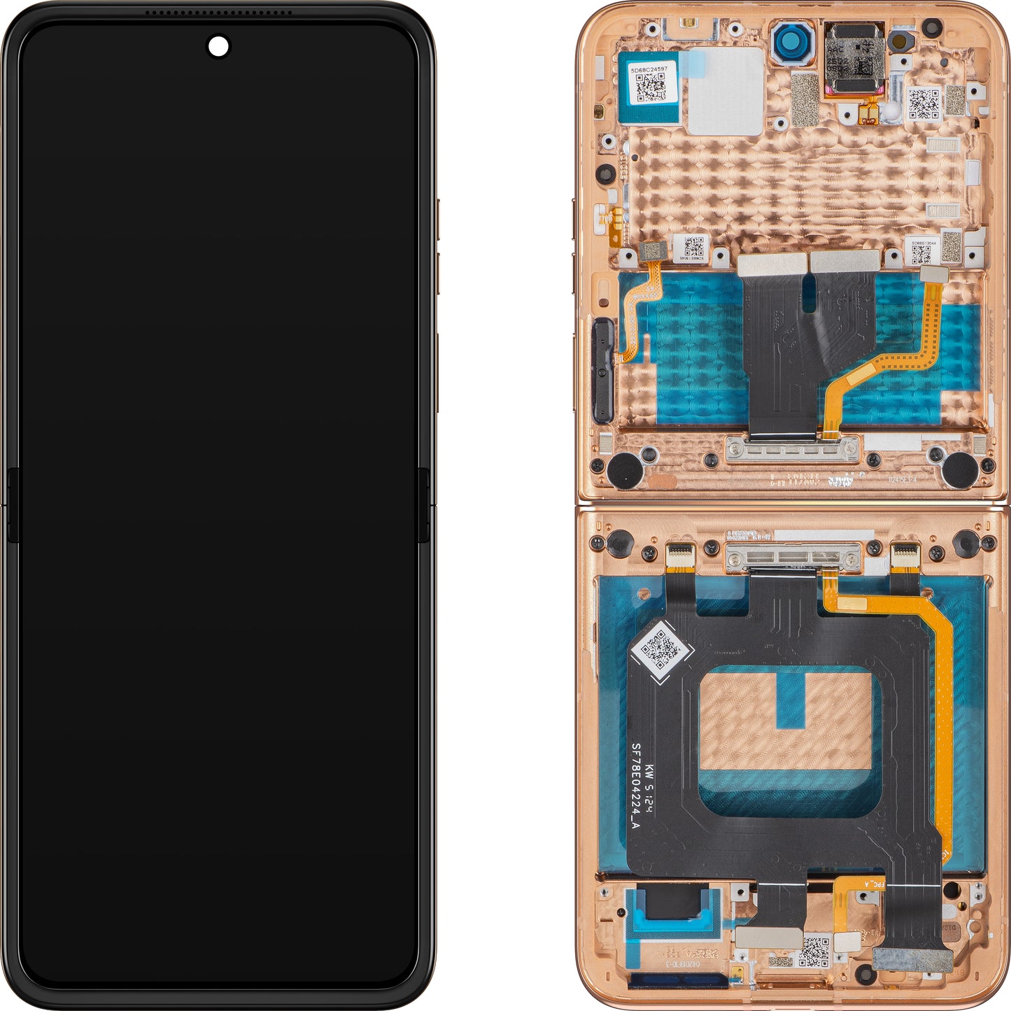 Display com Touchscreen Motorola Razr+ 2025 / Razr+ 2024 / Razr 50 Ultra, com Moldura, Sub Inner, Laranja (Peach Fuzz), Service Pack 5D68C24597