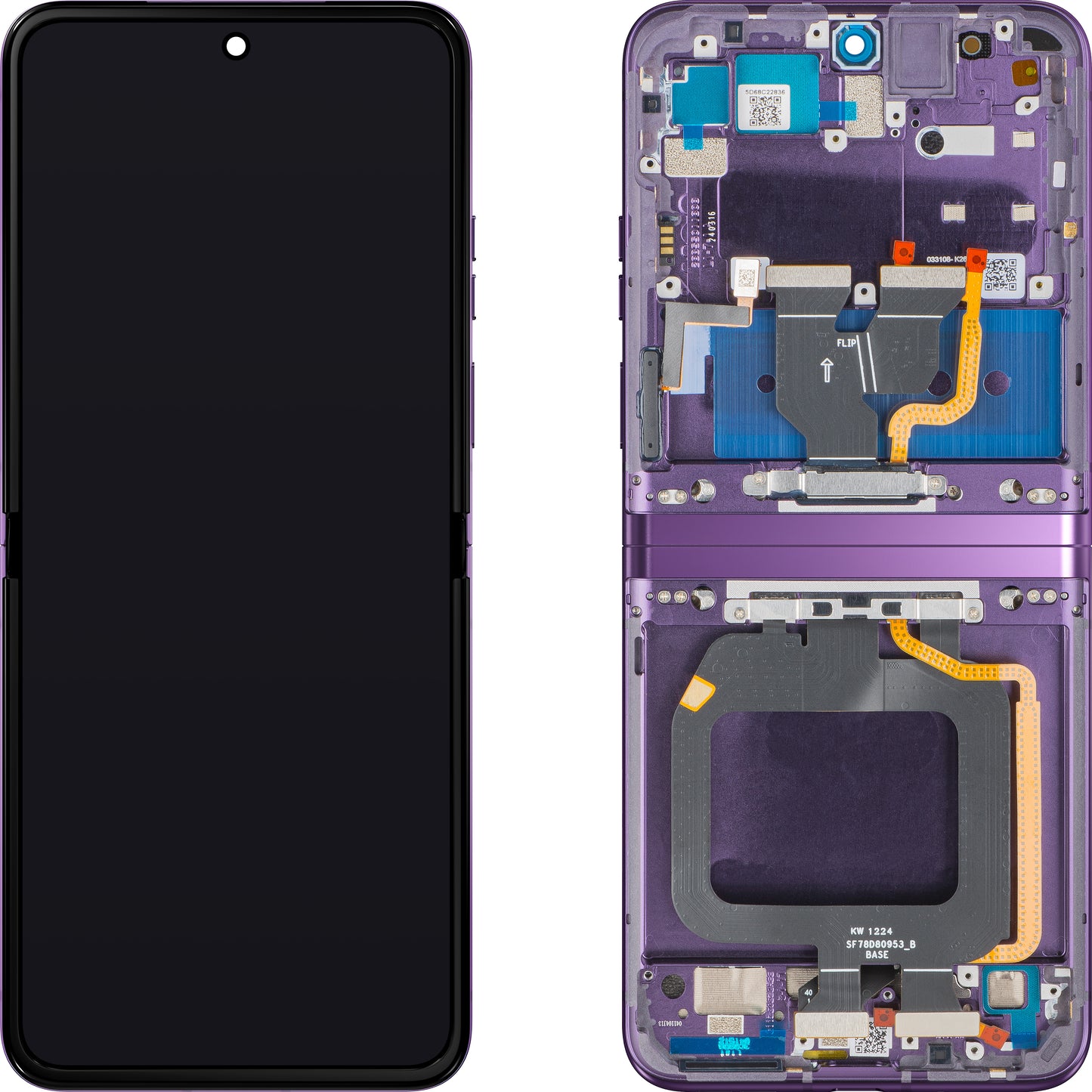 Display com Touchscreen Motorola Razr 40, com Moldura, Sub Inner, Roxo (Grape Compote), Service Pack 5D68C22836