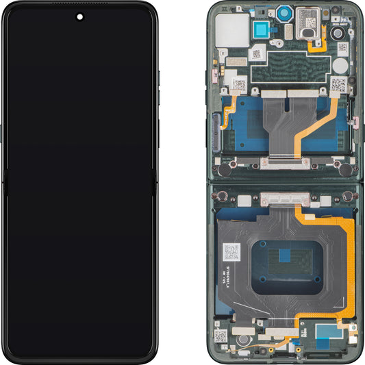 Motorola Razr 60 Ultra Display with Touchscreen, Frame, Under Inner, Green (Pantone Scarab), Service Pack 5D68C30088