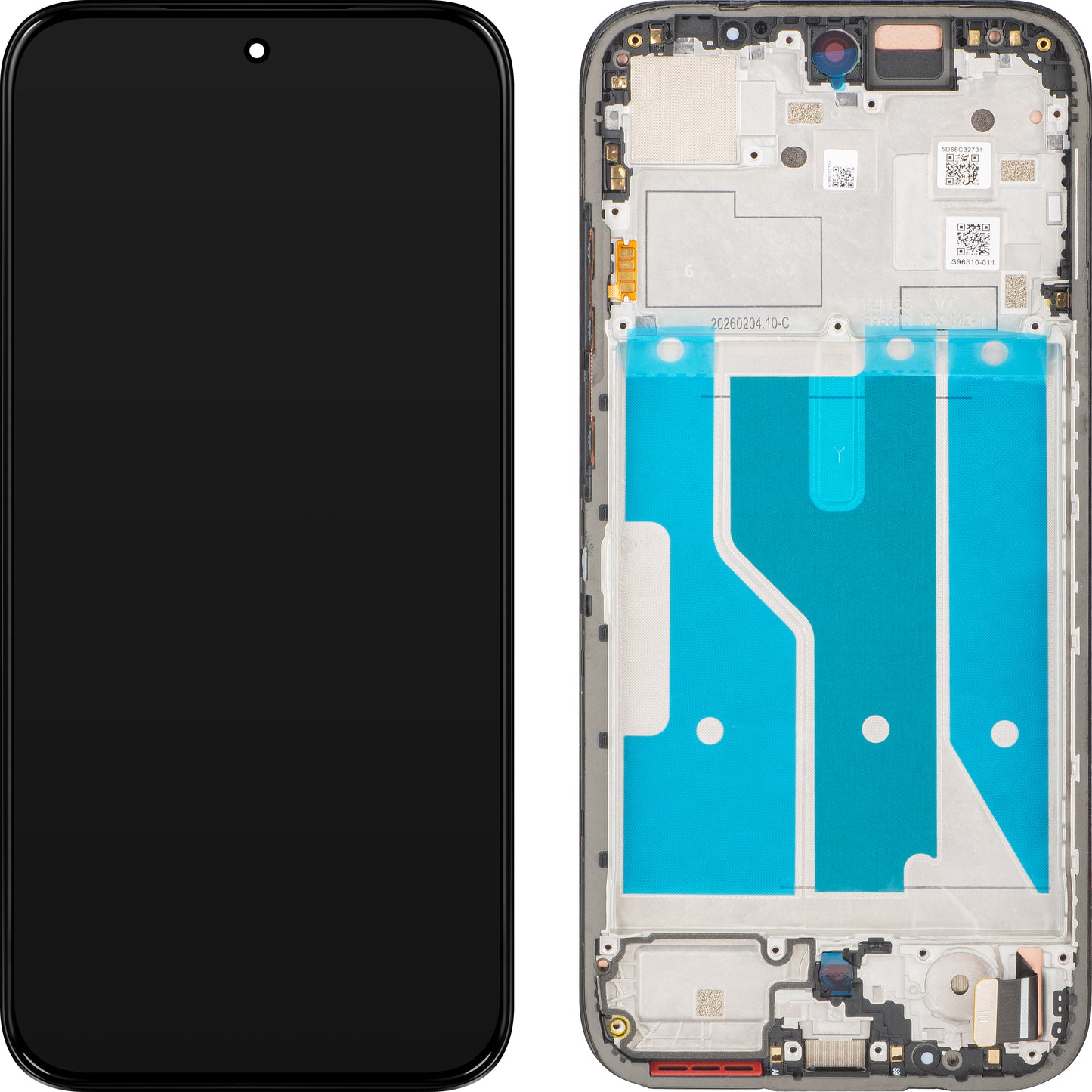 Ecrã com Touchscreen Motorola Moto G87, com Moldura, Preto, Service Pack 5D68C32731