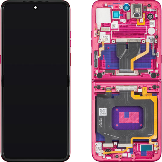 Display com Touchscreen Motorola Razr 60 Ultra, com Moldura, Sub Inner, Magenta (Pantone Cabaret), Service Pack 5D68C29902