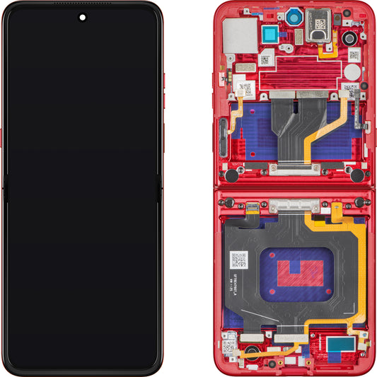 Display com Touchscreen Motorola Razr 60 Ultra, com Moldura, Sub Inner, Vermelho (Rio Red), Service Pack 5D68C30153