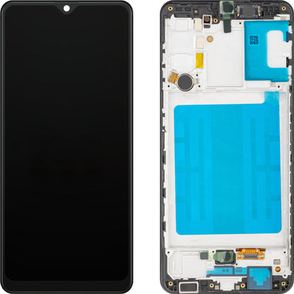 Display com Touchscreen MP compatível com Samsung Galaxy A31 A315, com Moldura, Versão OLED, Preto