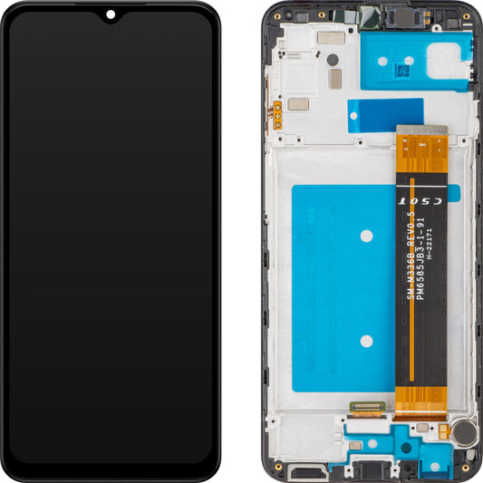 Display com Touchscreen MP compatível com Samsung Galaxy A23 A235, com Moldura, Preto