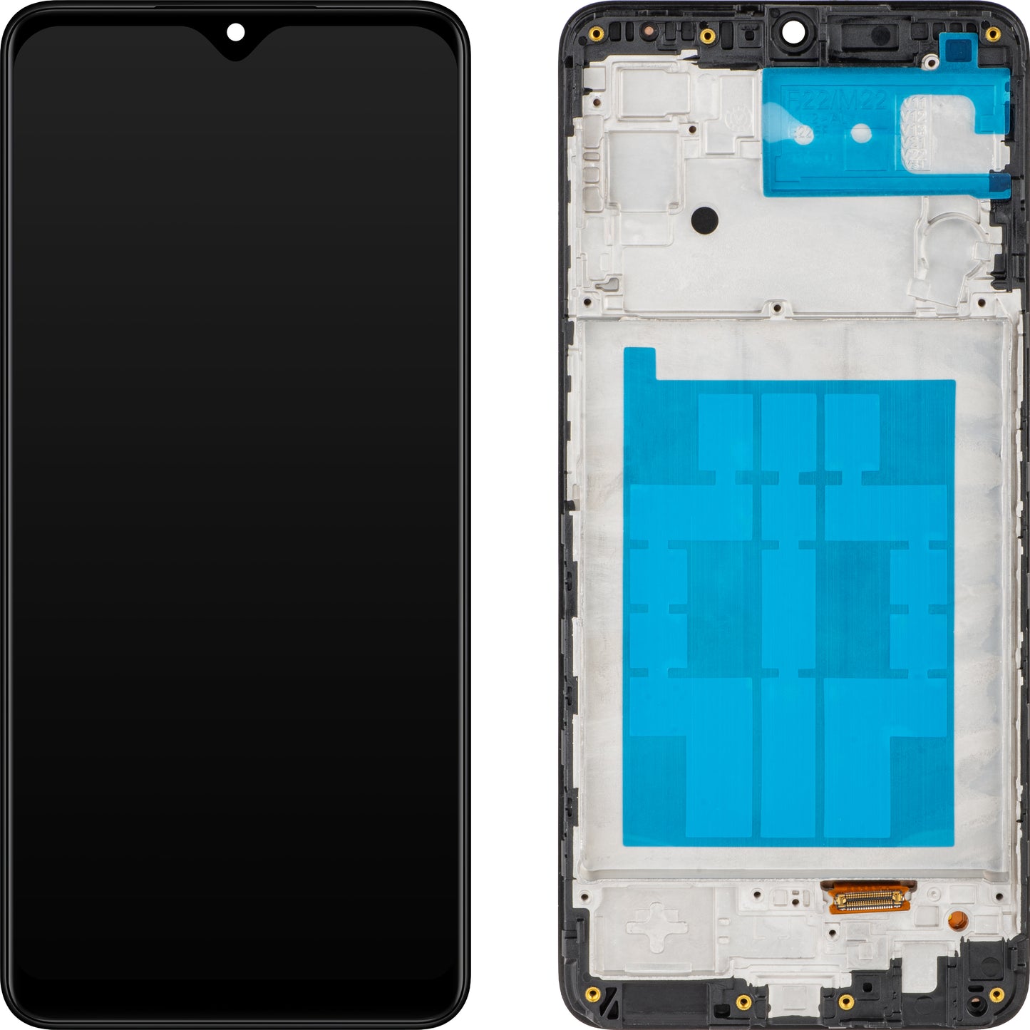 Display com Touchscreen MP compatível com Samsung Galaxy M22 M225, com Moldura, Preto