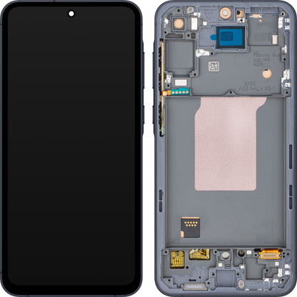 Display com Touchscreen MP compatível com Samsung Galaxy A55 5G A556, com Moldura, Preto
