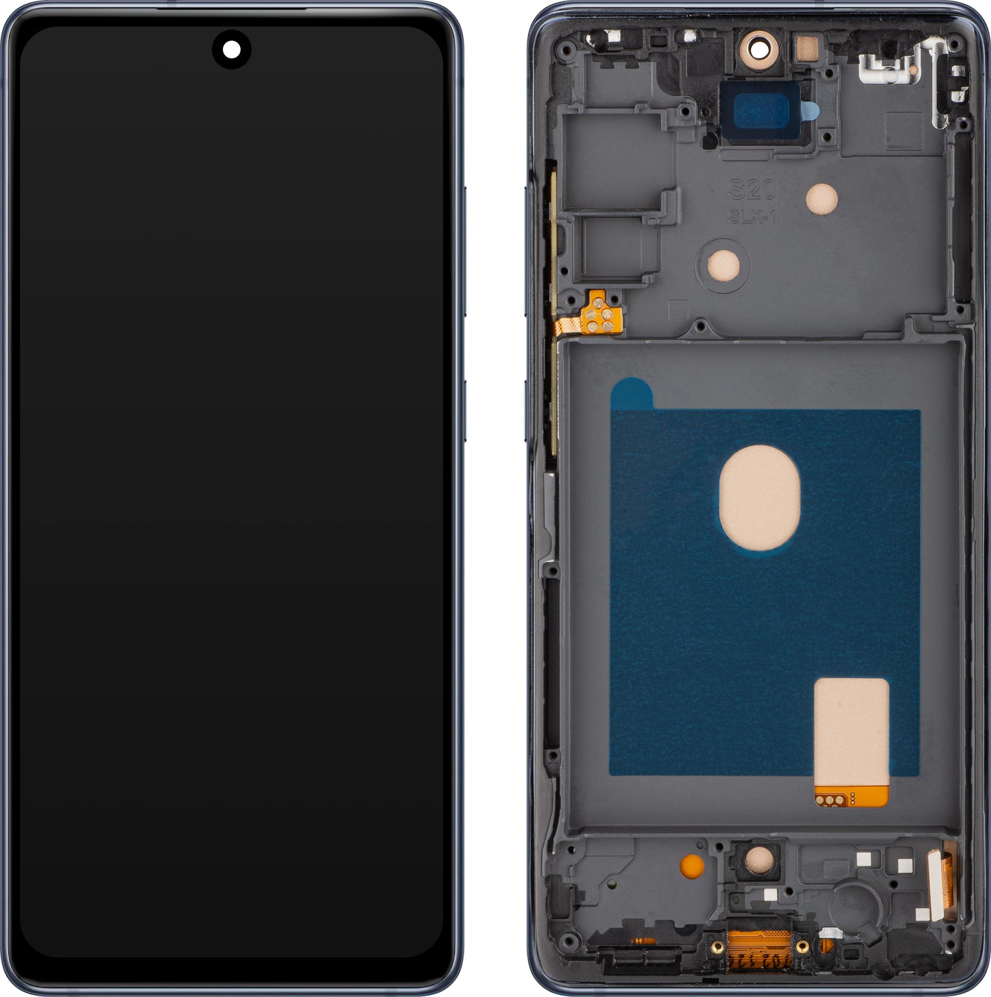 Display com Touchscreen MP compatível com Samsung Galaxy S20 FE G780, com Moldura, Azul-marinho