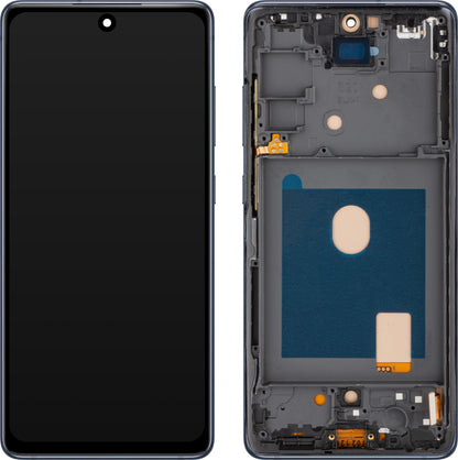 Display com Touchscreen MP compatível com Samsung Galaxy S20 FE G780, com Moldura, Azul-marinho