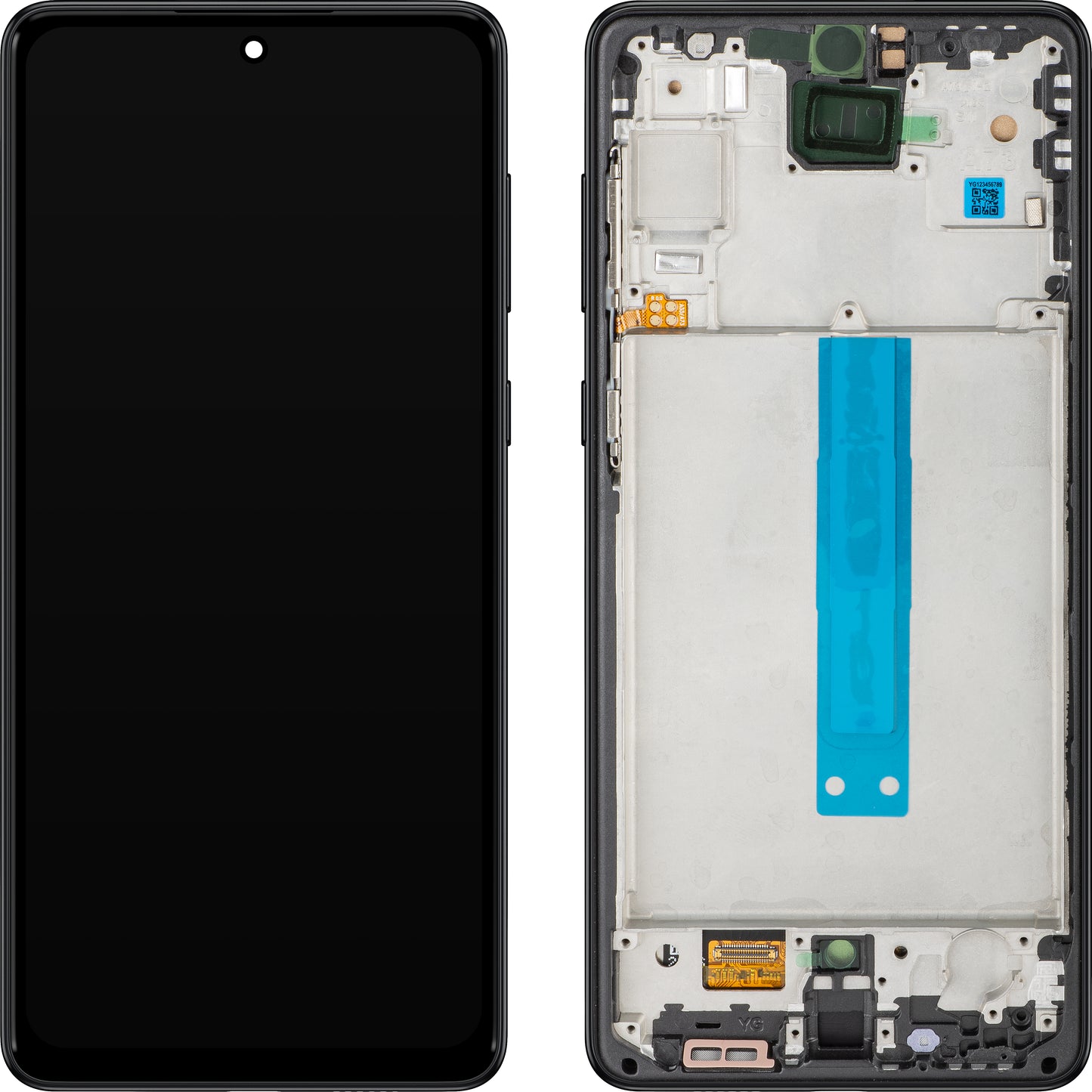 Display com Touchscreen MP compatível com Samsung Galaxy A73 5G A736, com Moldura, Preto