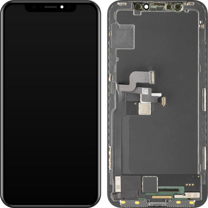 MP Touchscreen Display compatible with Apple iPhone X, with Frame, Soft OLED FHD Version, Black