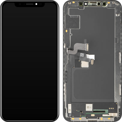MP Touchscreen Display compatible with Apple iPhone XS, with Frame, Soft OLED FHD Version, Black