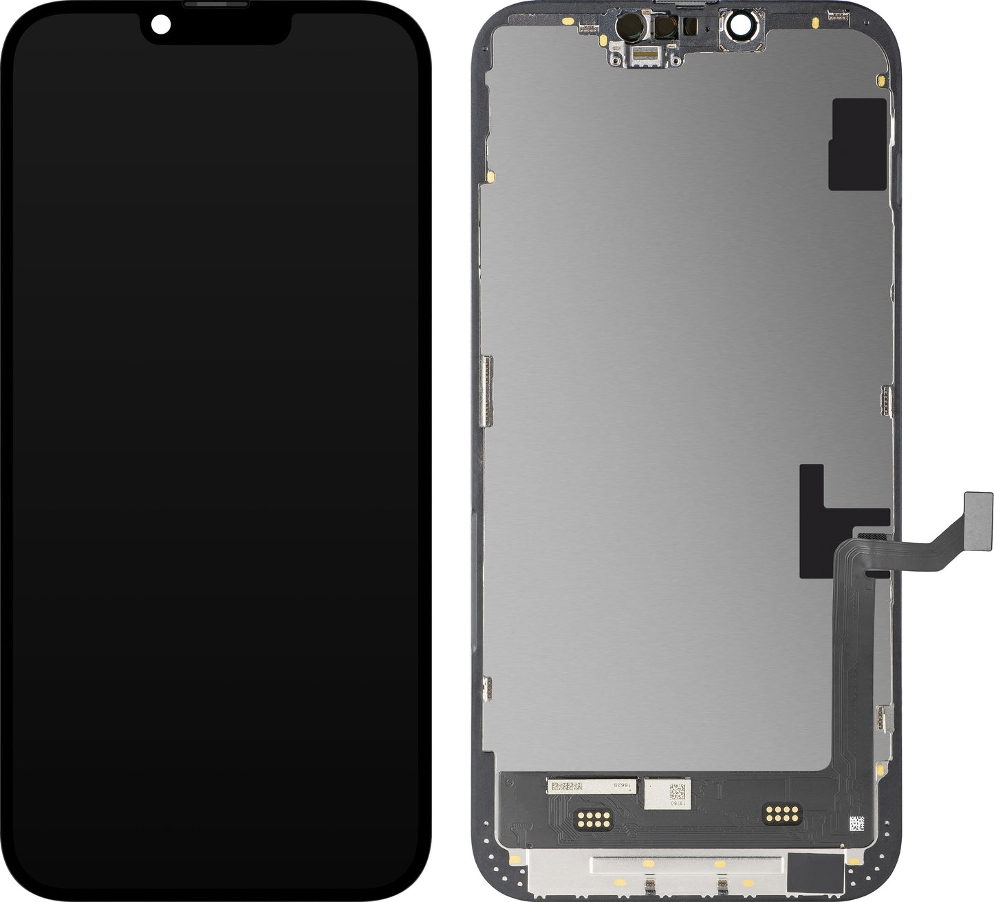 Display com Touchscreen MP compatível com Apple iPhone 14 Plus, com Moldura, Versão Soft OLED FHD IC Movable, Preto