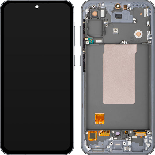 Display com Touchscreen MP compatível com Samsung Galaxy A56 A566, com Moldura, Versão OLED, Preto