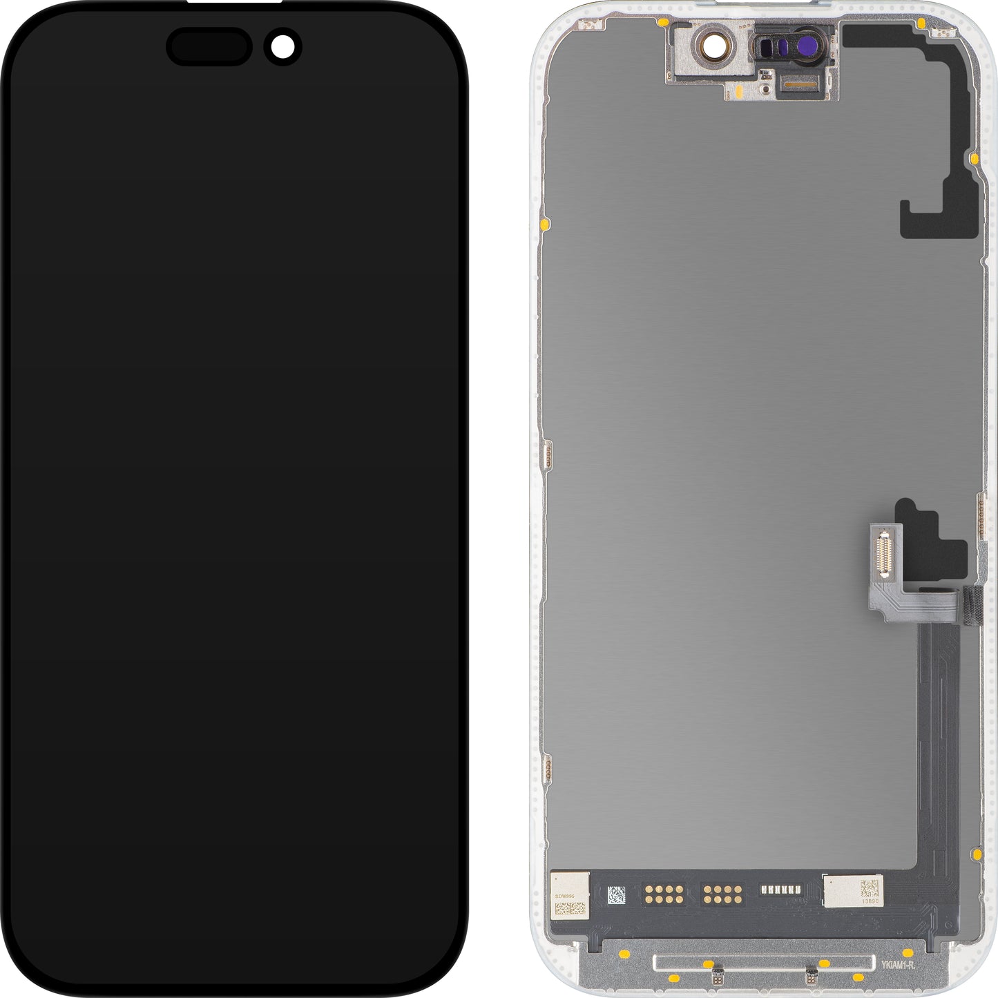 Ecrã com ecrã tátil MP compatível com Apple iPhone 17, com Moldura, Versão Soft OLED FHD 120Hz IC Movable, Preto