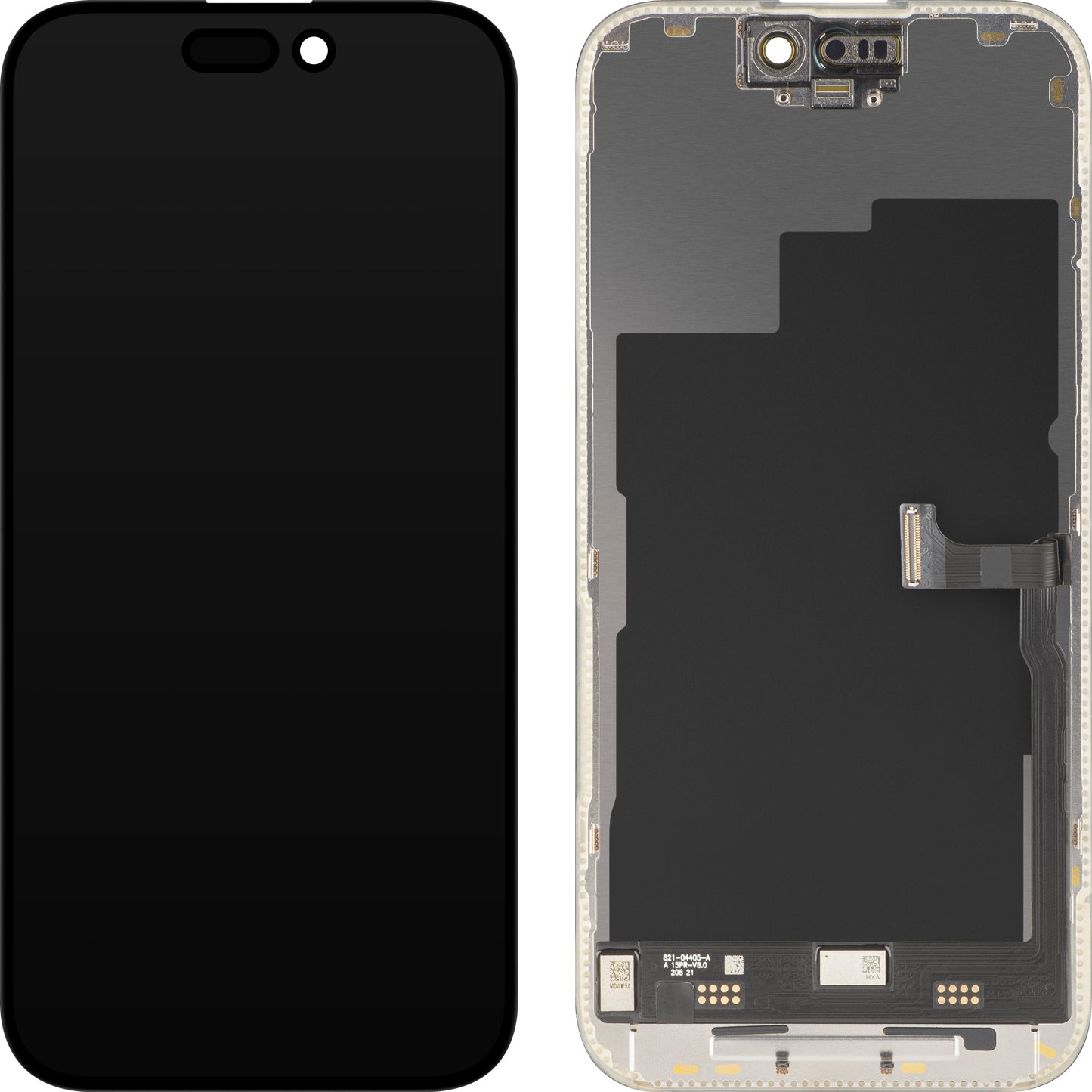 MP Touchscreen Display compatible with Apple iPhone 15 Pro, with Frame, Premium Soft OLED FHD 120Hz Version, Black