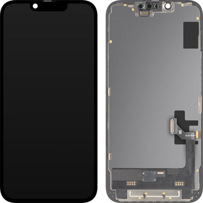 Ecrã com Touchscreen MP compatível com Apple iPhone 17e / 16e, com Moldura, Versão Soft OLED FHD 120Hz IC Movable, Preto