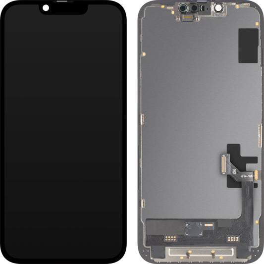 Ecrã com Touchscreen MP compatível com Apple iPhone 17e / 16e, com Moldura, Versão Soft OLED FHD 120Hz IC Movable, Preto