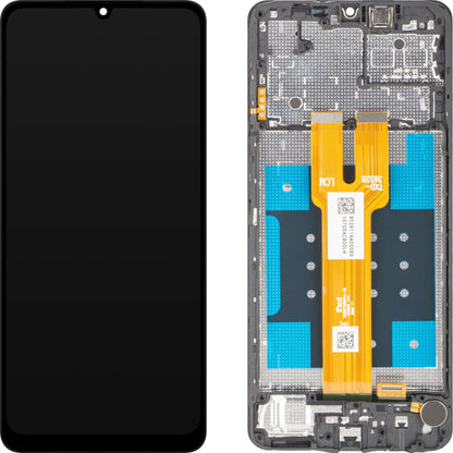 Ecrã com ecrã tátil MP compatível com Samsung Galaxy A06 5G A066, com moldura, preto