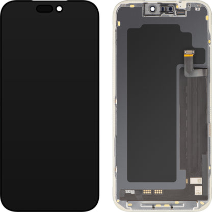 Ecrã com ecrã tátil MP compatível com Apple iPhone 17 Pro Max, com Moldura, Versão Soft OLED FHD IC Movable, Preto