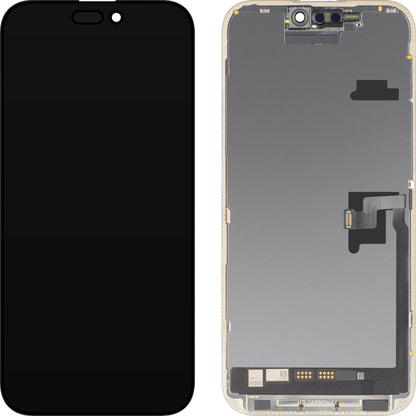 Ecrã com ecrã tátil MP compatível com Apple iPhone 16 Pro Max, com Moldura, Versão Soft OLED FHD IC Movable, Preto