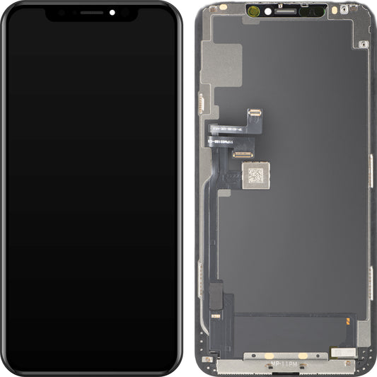 Ecrã com ecrã tátil MP compatível com Apple iPhone 11 Pro Max, com moldura, versão OLED FHD IC Movable, preto