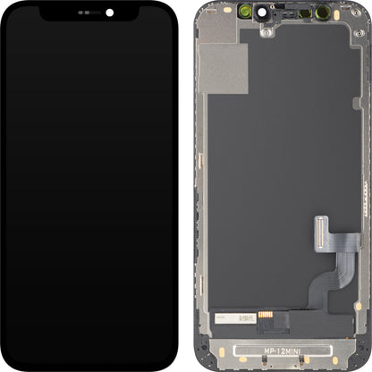 MP Touchscreen Display compatible with Apple iPhone 12 mini, with Frame, OLED FHD IC Movable Version, Black