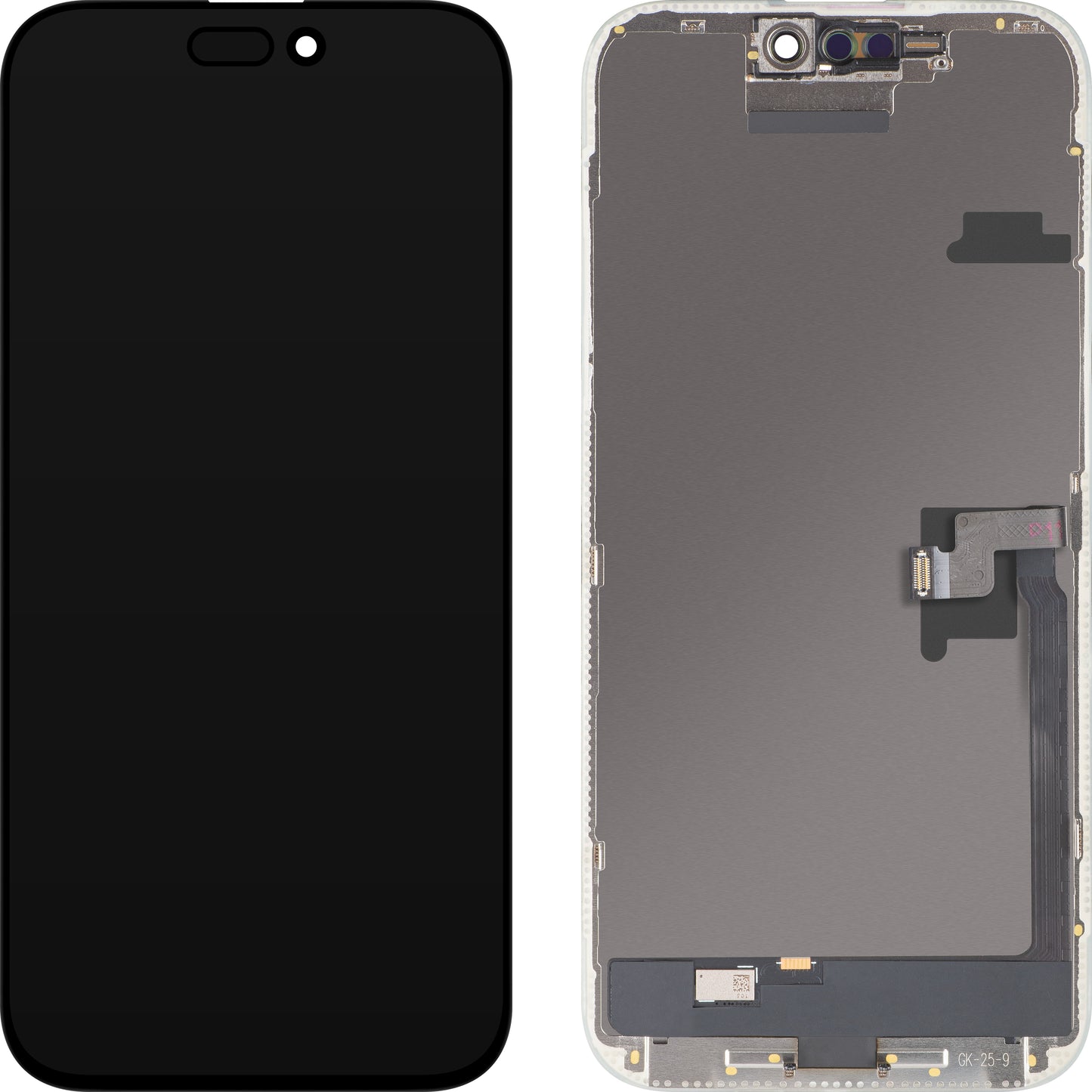 Ecrã com Touchscreen MP compatível com Apple iPhone 16 Pro Max, com Moldura, Versão OLED FHD IC Movable, Preto, Swap