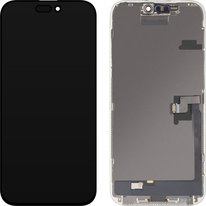 Ecrã com Touchscreen MP compatível com Apple iPhone 16 Pro Max, com Moldura, Versão OLED FHD IC Movable, Preto, Swap