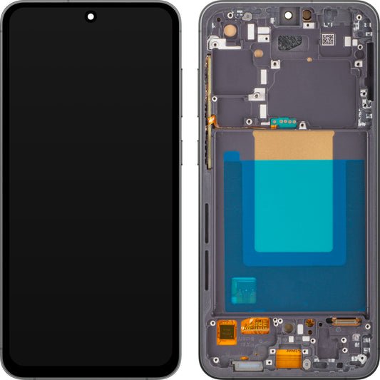 Ecrã com Touchscreen MP compatível com Samsung Galaxy S24 FE S721, com Moldura, Versão OLED, Preto